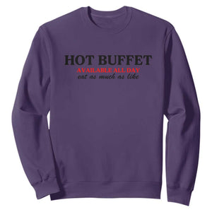 Hot Buffet Available All Day Sweatshirt Funny Cooking Food TS14 Purple Print Your Wear