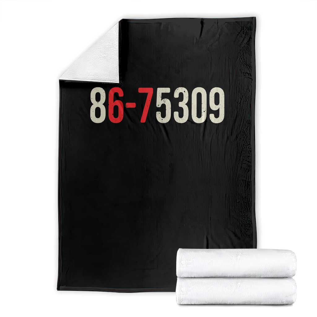 67 Six Seven Meme Throw Blanket Vintage 80s Music 8675309 Jenny TS14 Black Print Your Wear