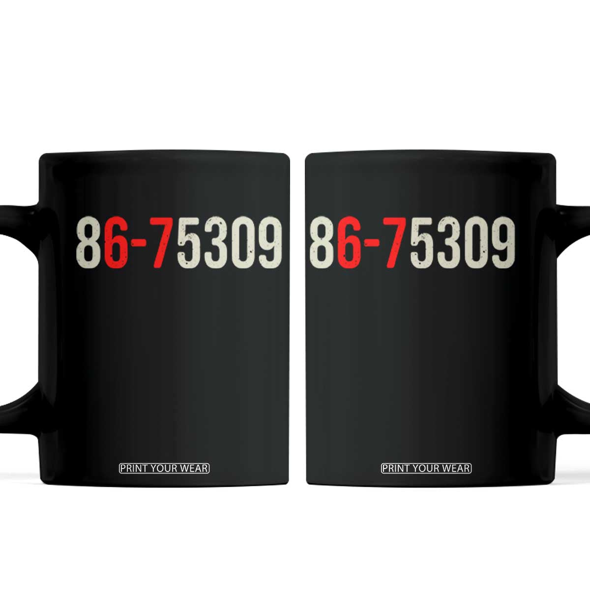 67 Six Seven Meme Coffee Mug Vintage 80s Music 8675309 Jenny TS14 Black Print Your Wear