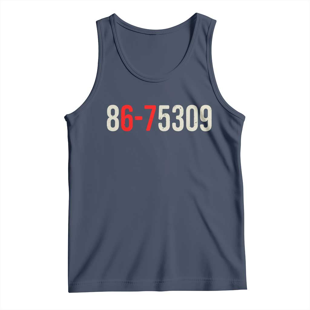 67 Six Seven Meme Tank Top Vintage 80s Music 8675309 Jenny TS14 Navy Print Your Wear