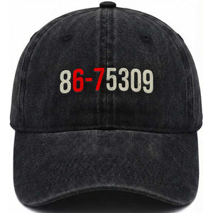 67 Six Seven Meme Washed Cotton Baseball Cap Vintage 80s Music 8675309 Jenny TS14 Washed Cap Universal Fit Black Print Your Wear