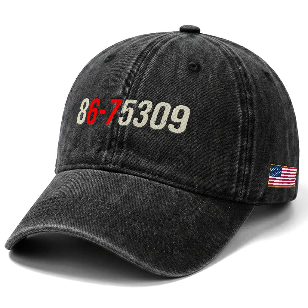 67 Six Seven Meme Washed Cotton Baseball Cap Vintage 80s Music 8675309 Jenny TS14 Print Your Wear
