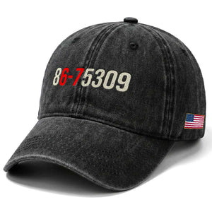 67 Six Seven Meme Washed Cotton Baseball Cap Vintage 80s Music 8675309 Jenny TS14 Print Your Wear