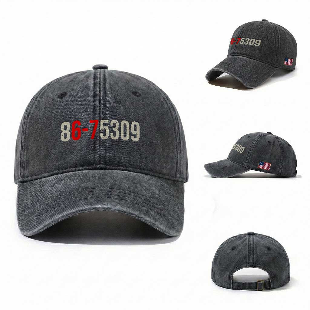 67 Six Seven Meme Washed Cotton Baseball Cap Vintage 80s Music 8675309 Jenny TS14 Washed Cap Universal Fit Dark Gray Print Your Wear