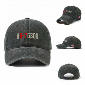 67 Six Seven Meme Washed Cotton Baseball Cap Vintage 80s Music 8675309 Jenny TS14 Washed Cap Universal Fit Dark Green Print Your Wear