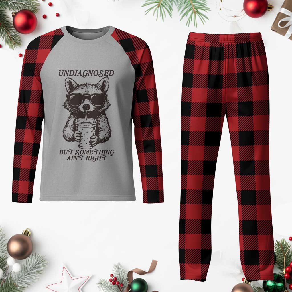 Undiagnosed But Something Aint Right Plaid Pajama Set Funny Racoon Saying TS14 Buffalo Plaid Print Your Wear