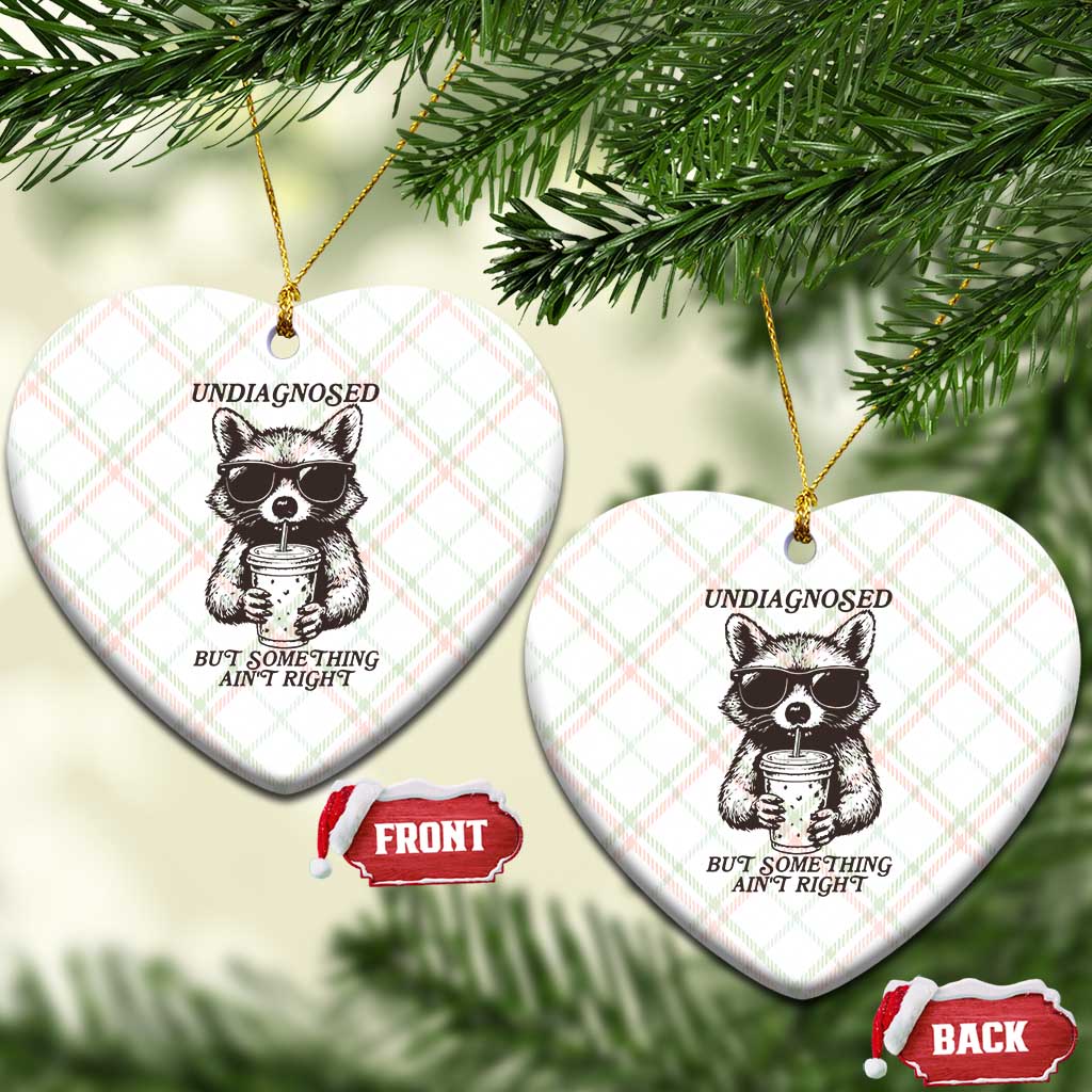 Undiagnosed But Something Aint Right Ceramic Ornament Funny Racoon Saying TS14 Print Your Wear