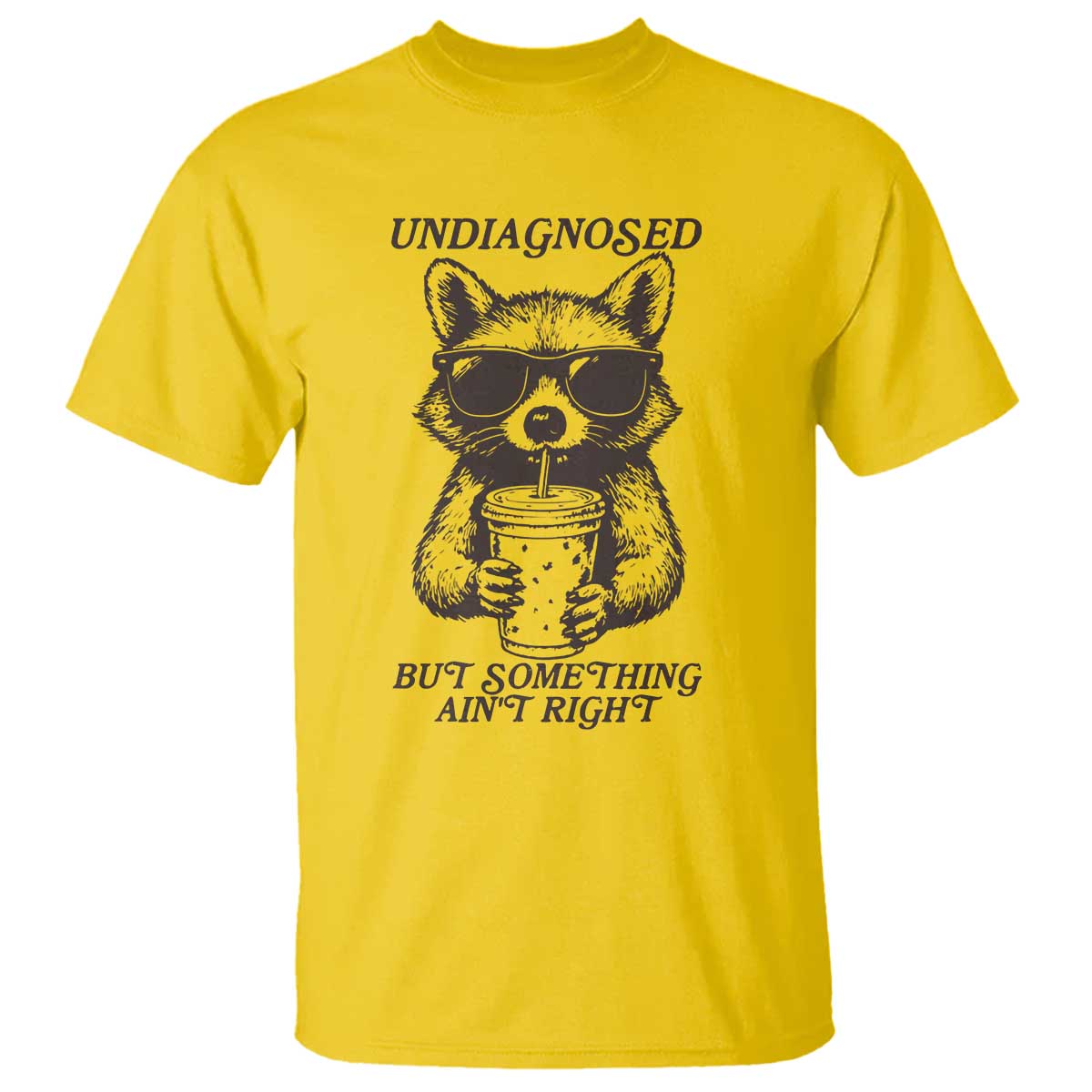 Undiagnosed But Something Aint Right T Shirt Funny Racoon Saying TS14 Daisy Print Your Wear