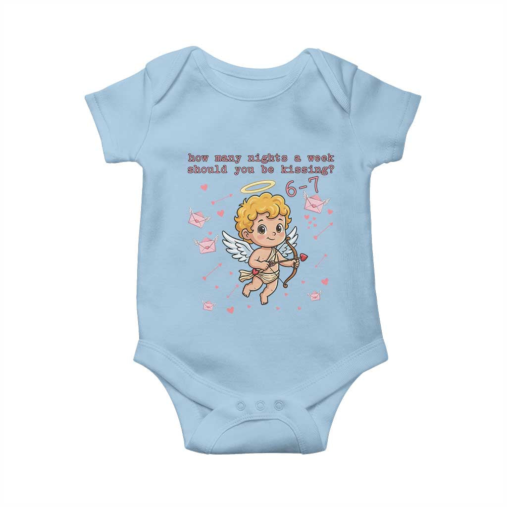 67 Valentine Meme Baby Onesie Funny Six Seven Cupid Saying TS14 Light Blue Print Your Wear