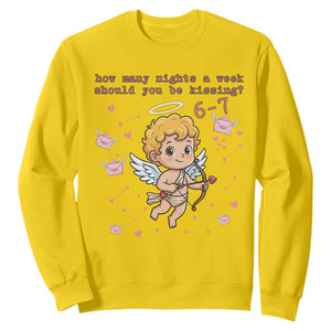 67 Valentine Meme Sweatshirt Funny Six Seven Cupid Saying TS14 Daisy Print Your Wear