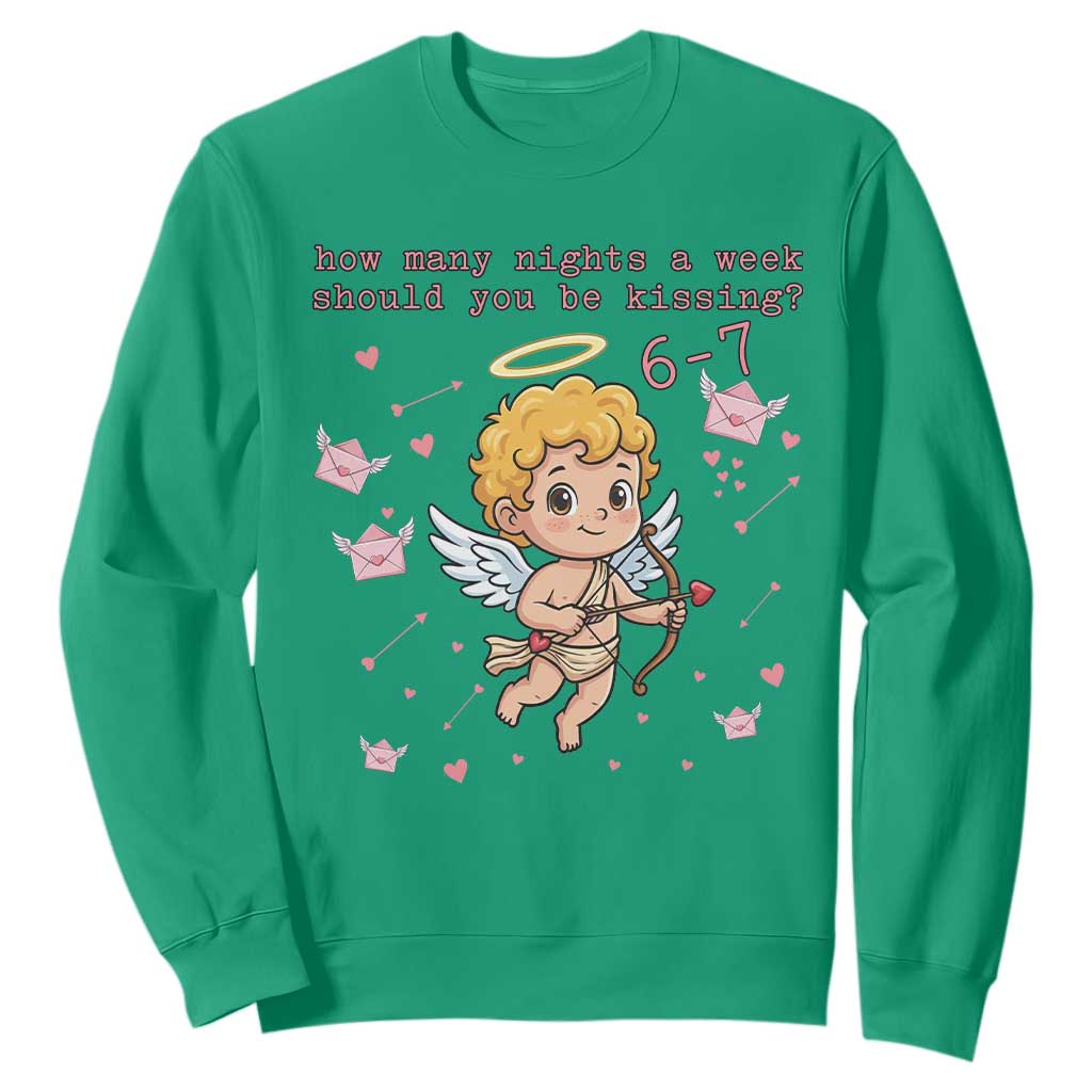 67 Valentine Meme Sweatshirt Funny Six Seven Cupid Saying TS14 Irish Green Print Your Wear