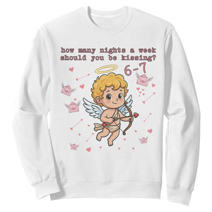 67 Valentine Meme Sweatshirt Funny Six Seven Cupid Saying TS14 White Print Your Wear