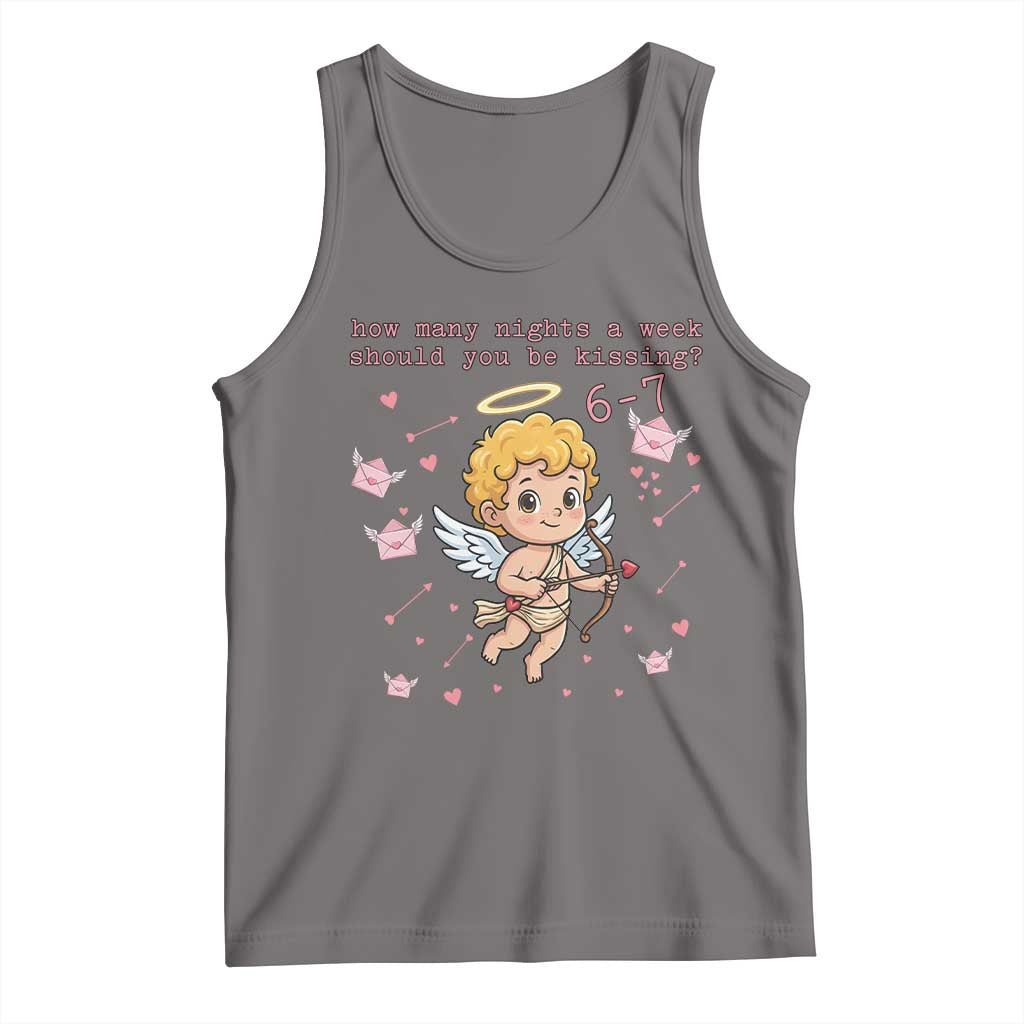 67 Valentine Meme Tank Top Funny Six Seven Cupid Saying TS14 Deep Heather Print Your Wear