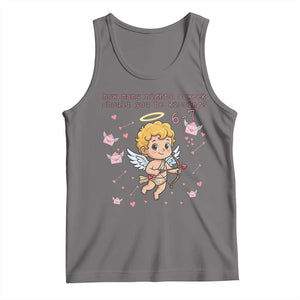 67 Valentine Meme Tank Top Funny Six Seven Cupid Saying TS14 Deep Heather Print Your Wear
