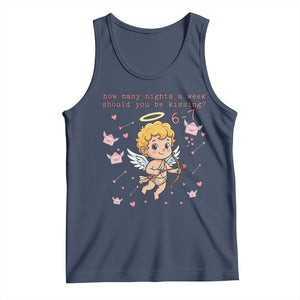 67 Valentine Meme Tank Top Funny Six Seven Cupid Saying TS14 Navy Print Your Wear