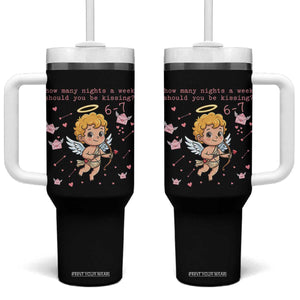 67 Valentine Meme Tumbler With Handle Funny Six Seven Cupid Saying TS14 One Size: 40 oz Black Print Your Wear