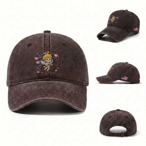 67 Valentine Meme Washed Cotton Baseball Cap Funny Six Seven Cupid Saying TS14 Washed Cap Universal Fit Dark Brown Print Your Wear