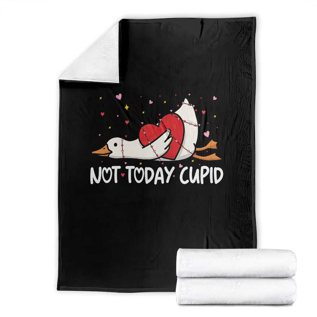 Silly Goose Valentine Throw Blanket Not Today Cupid TS14 Black Print Your Wear