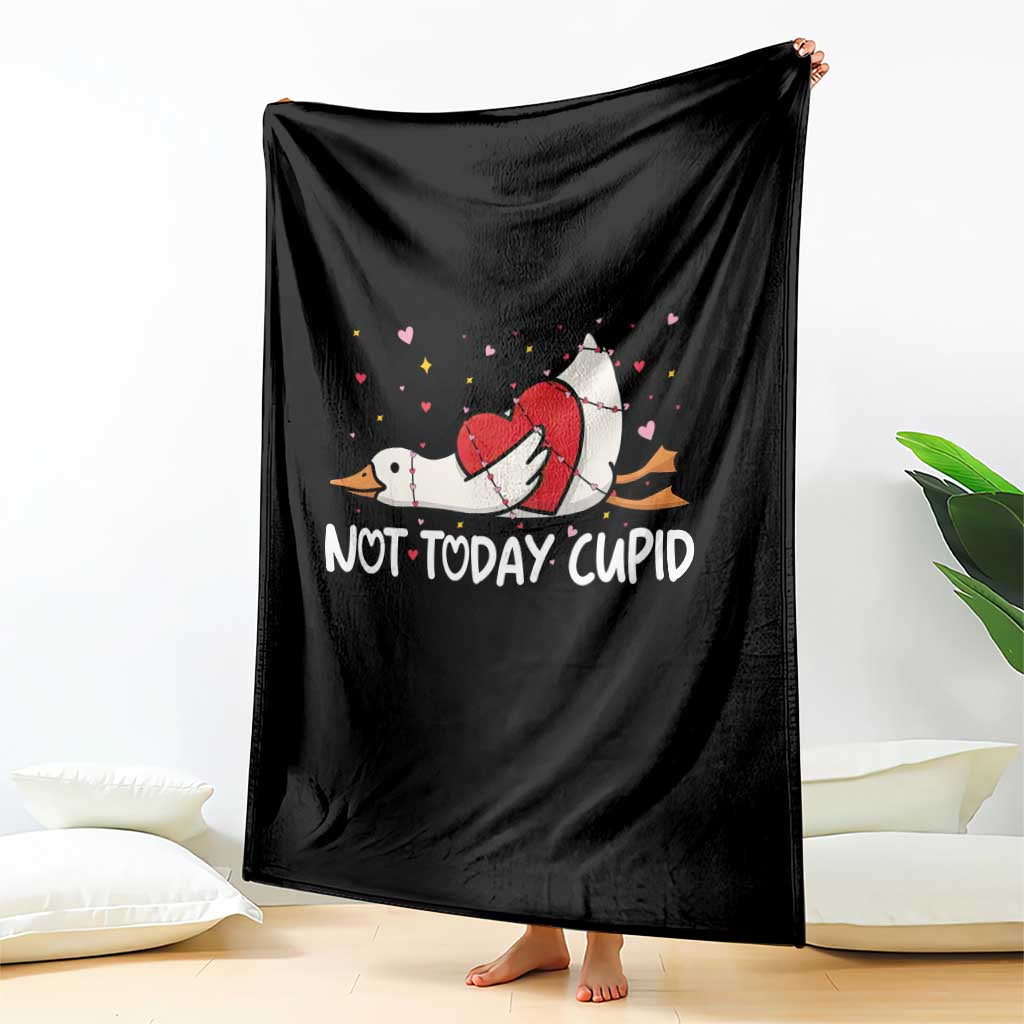 Silly Goose Valentine Throw Blanket Not Today Cupid TS14 Print Your Wear