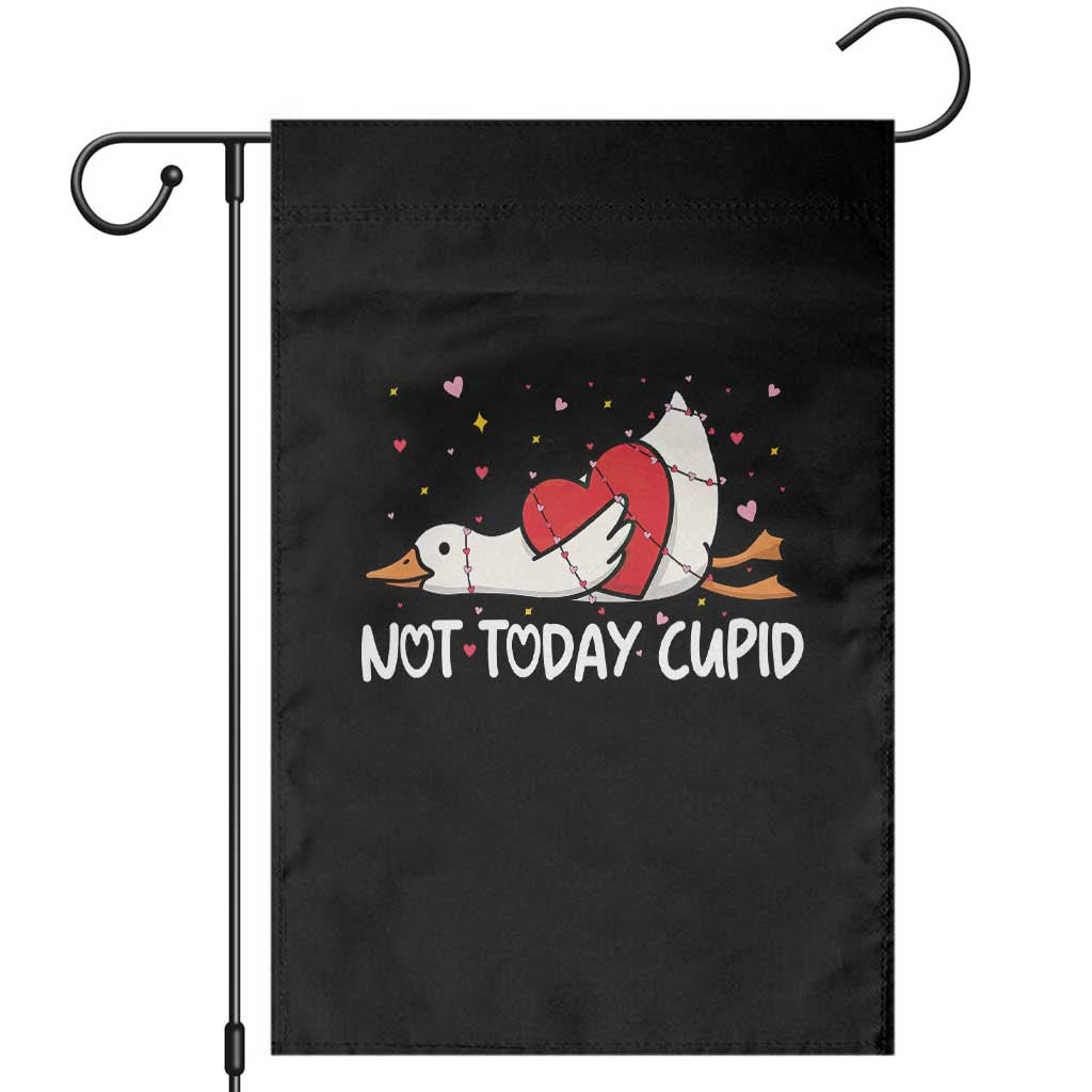 Silly Goose Valentine Garden Flag Not Today Cupid TS14 Black Print Your Wear
