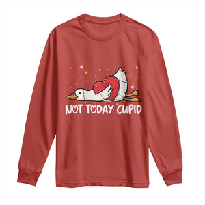 Silly Goose Valentine Long Sleeve Shirt Not Today Cupid TS14 Red Print Your Wear