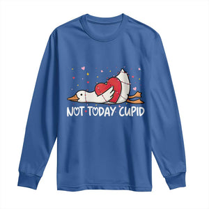 Silly Goose Valentine Long Sleeve Shirt Not Today Cupid TS14 Royal Blue Print Your Wear