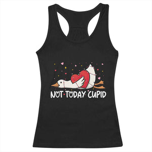 Silly Goose Valentine Racerback Tank Top Not Today Cupid TS14 Black Print Your Wear