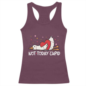 Silly Goose Valentine Racerback Tank Top Not Today Cupid TS14 Maroon Print Your Wear