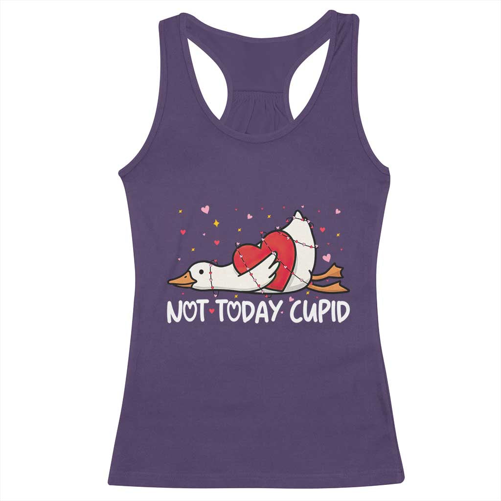 Silly Goose Valentine Racerback Tank Top Not Today Cupid TS14 Purple Print Your Wear