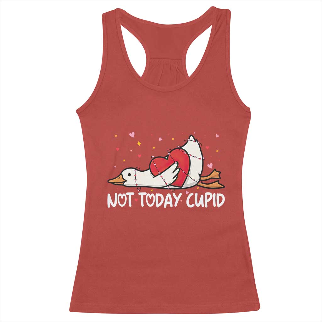 Silly Goose Valentine Racerback Tank Top Not Today Cupid TS14 Red Print Your Wear