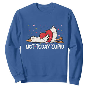 Silly Goose Valentine Sweatshirt Not Today Cupid TS14 Royal Blue Print Your Wear
