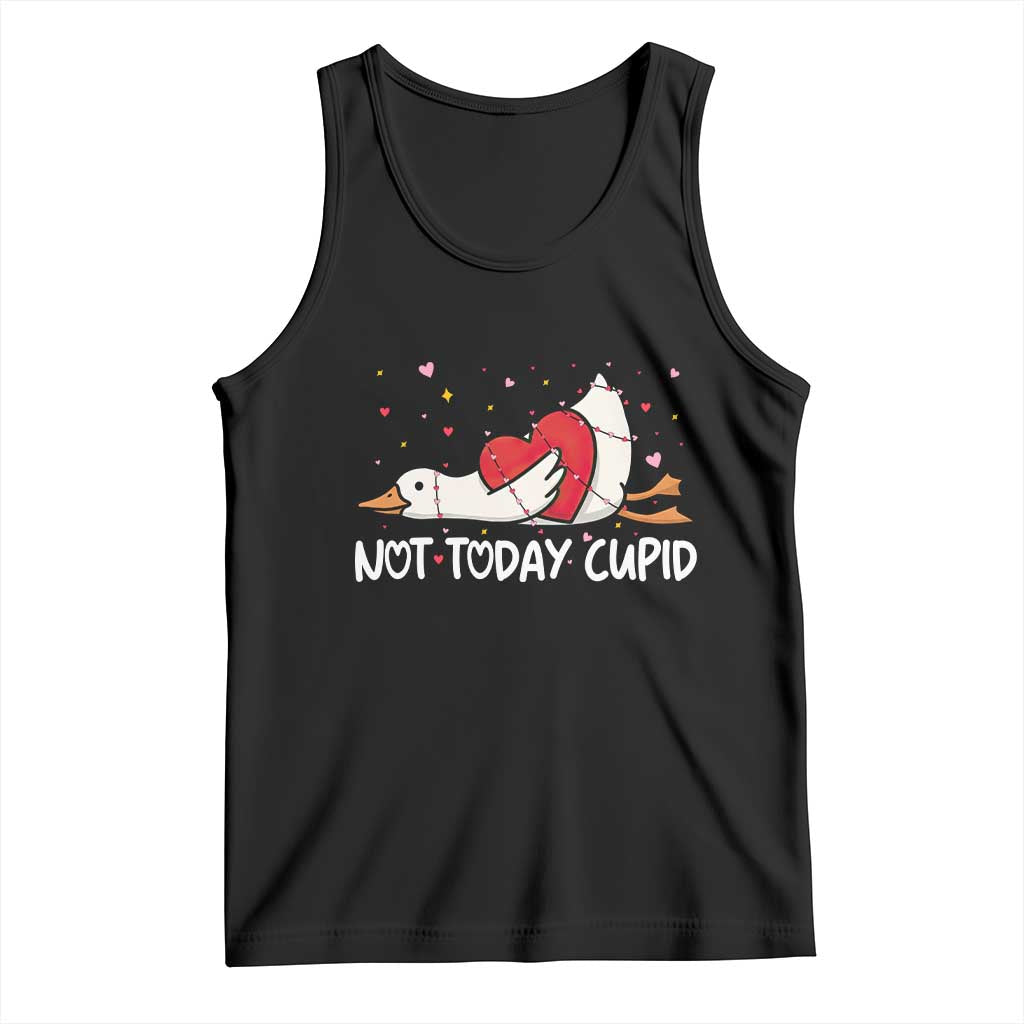 Silly Goose Valentine Tank Top Not Today Cupid TS14 Black Print Your Wear