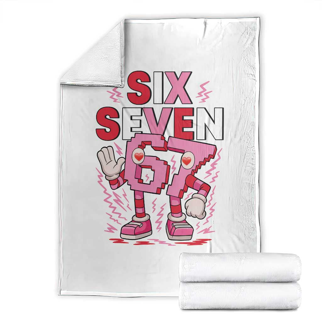 67 Valentines Throw Blanket Funny Six Seven Brainrot Meme TS14 White Print Your Wear