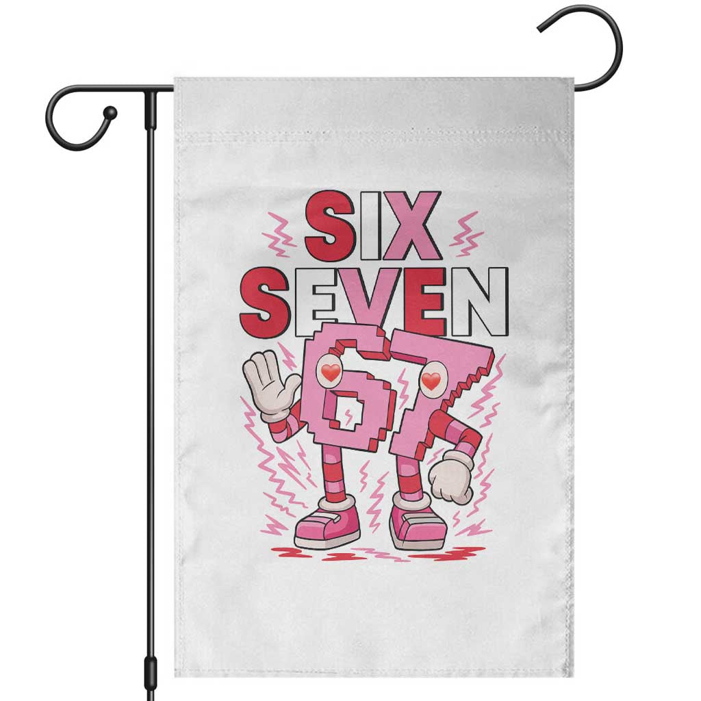 67 Valentines Garden Flag Funny Six Seven Brainrot Meme TS14 White Print Your Wear