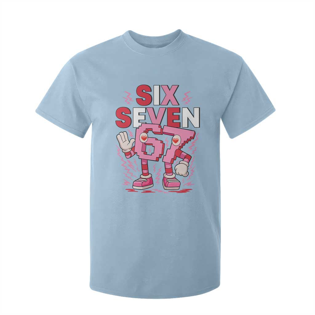 67 Valentines T Shirt For Kid Funny Six Seven Brainrot Meme TS14 Light Blue Print Your Wear