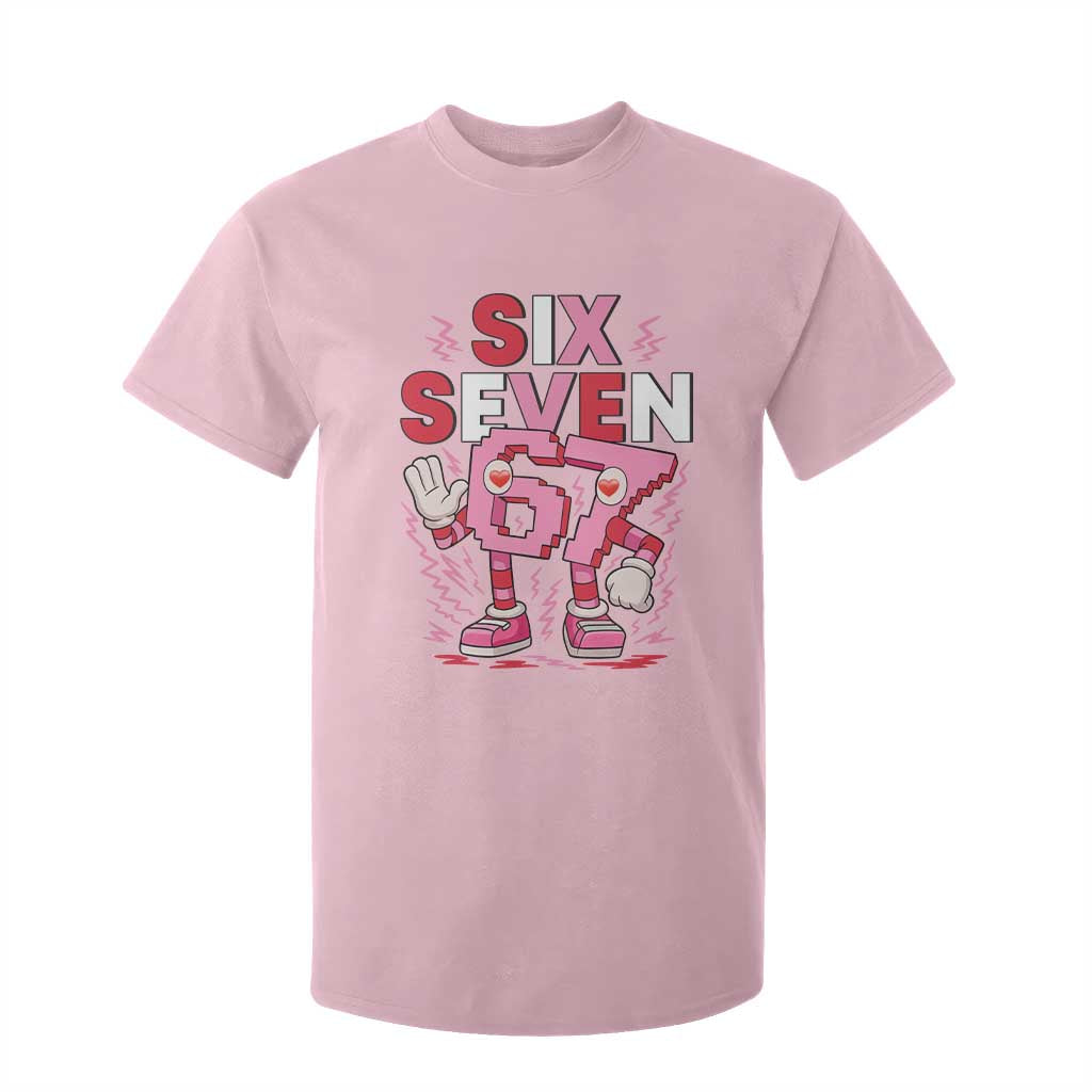 67 Valentines T Shirt For Kid Funny Six Seven Brainrot Meme TS14 Light Pink Print Your Wear