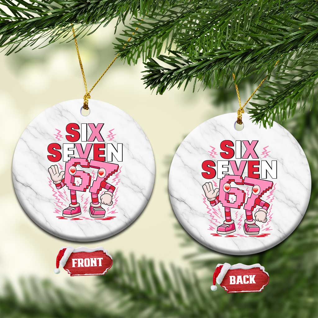 67 Valentines Ceramic Ornament Funny Six Seven Brainrot Meme TS14 1pc White Marble Print Your Wear