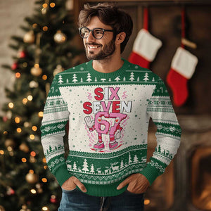 67 Valentines Ugly Christmas Sweater Funny Six Seven Brainrot Meme TS14 Beige Green Print Your Wear