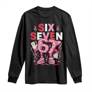 67 Valentines Long Sleeve Shirt Funny Six Seven Brainrot Meme TS14 Black Print Your Wear