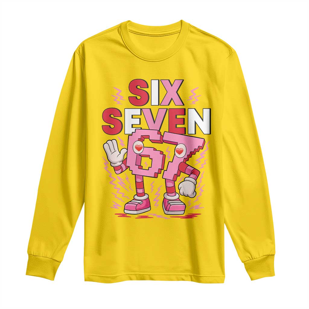 67 Valentines Long Sleeve Shirt Funny Six Seven Brainrot Meme TS14 Daisy Print Your Wear