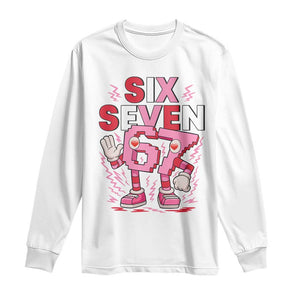 67 Valentines Long Sleeve Shirt Funny Six Seven Brainrot Meme TS14 White Print Your Wear