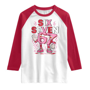 67 Valentines Raglan Shirt Funny Six Seven Brainrot Meme TS14 White Red Print Your Wear
