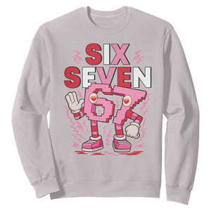 67 Valentines Sweatshirt Funny Six Seven Brainrot Meme TS14 Ice Gray Print Your Wear