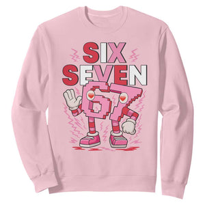 67 Valentines Sweatshirt Funny Six Seven Brainrot Meme TS14 Light Pink Print Your Wear