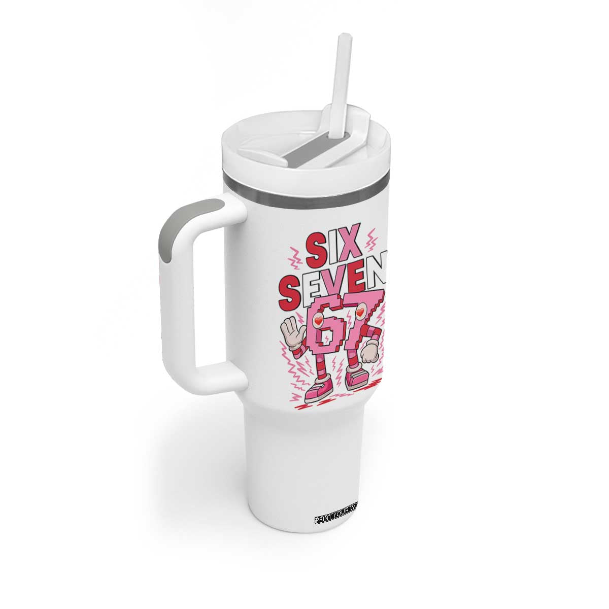 67 Valentines Tumbler With Handle Funny Six Seven Brainrot Meme TS14 Print Your Wear