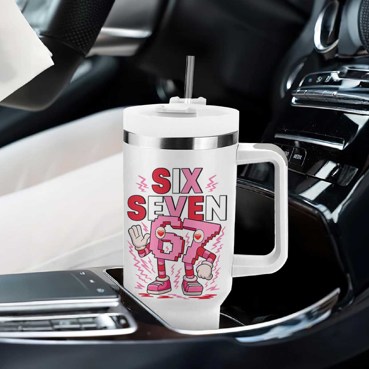 67 Valentines Tumbler With Handle Funny Six Seven Brainrot Meme TS14 Print Your Wear