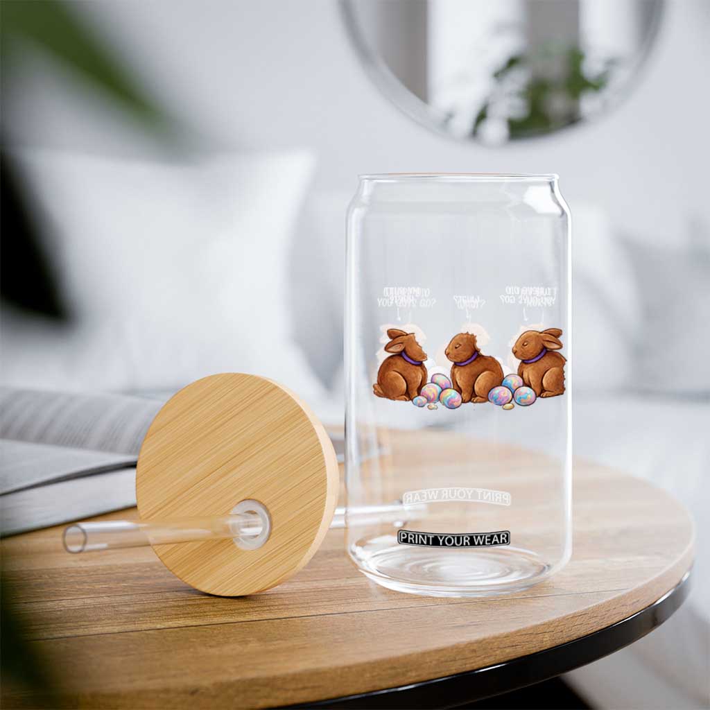 Funny Easter Bunny Glass Can Where Did You Guys Go Chocolate TS14 Print Your Wear