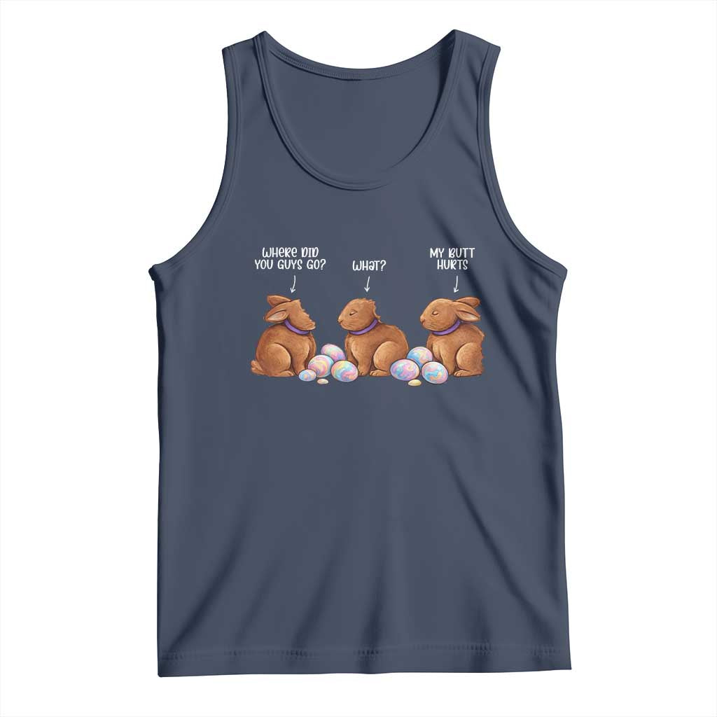 Funny Easter Bunny Tank Top Where Did You Guys Go Chocolate TS14 Navy Print Your Wear