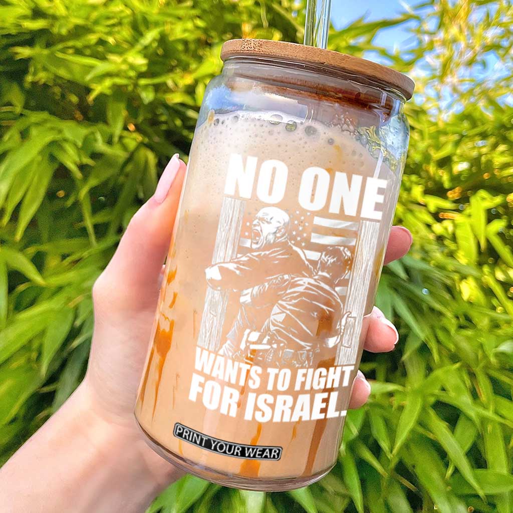 No One Wants To Fight For Israel Glass Can US Marine Veteran Anti War America First TS14 Black Print Your Wear