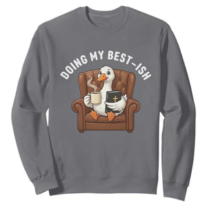 Doing My Best-ish Sweatshirt Funny Silly Goose Sarcastic Joke TS14 Charcoal Print Your Wear